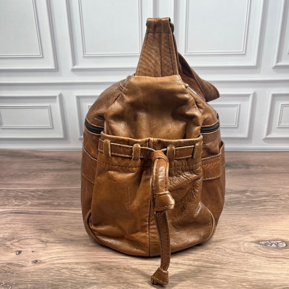 Vintage Leather Crossbody Shoulder Bag Brown Multi-Pocket Purse Mexico - Picture 4 of 16